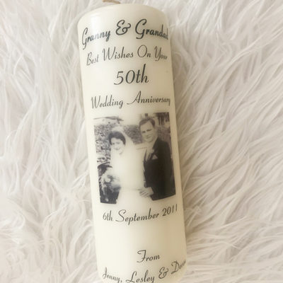 Personalised Anniversary Candle Clare