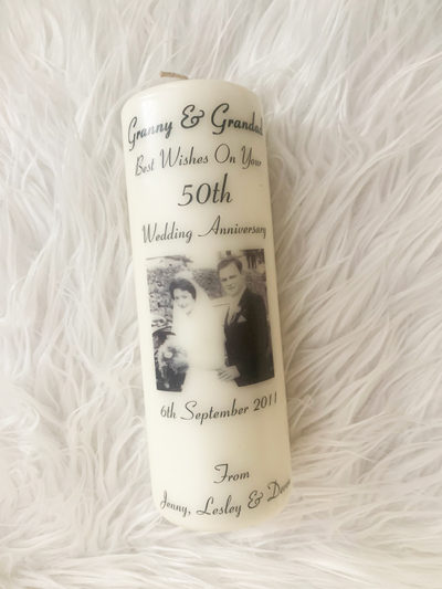 Personalised Anniversary Candle Clare