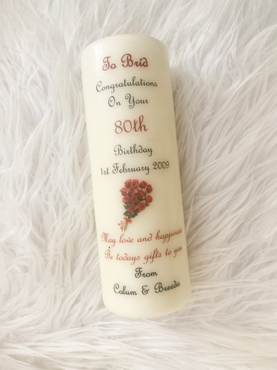 Personalised Birthday Candle Clare