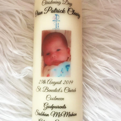 Personalised Christening Candle Clare