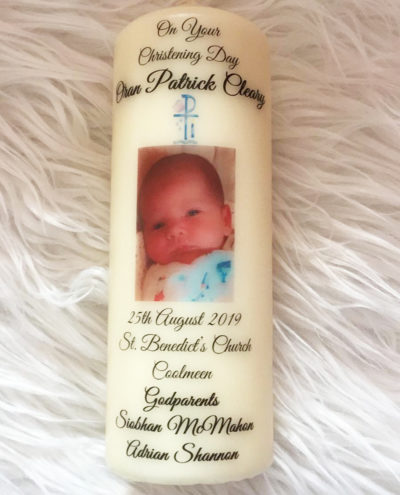 Personalised Christening Candle Clare
