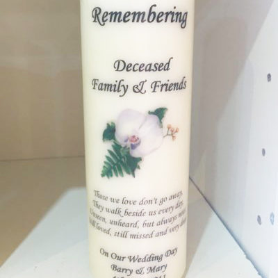 Personalised Memorial Candle Clare