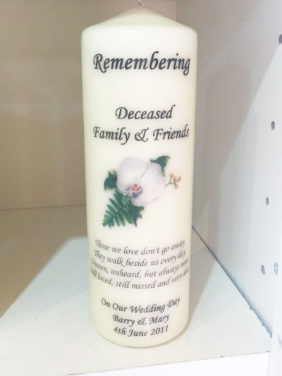 Personalised Memorial Candle Clare