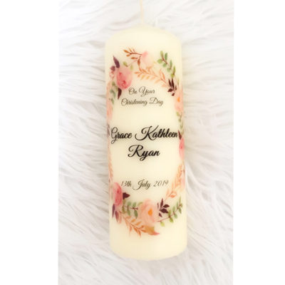 Personalised Christening Candle Clare