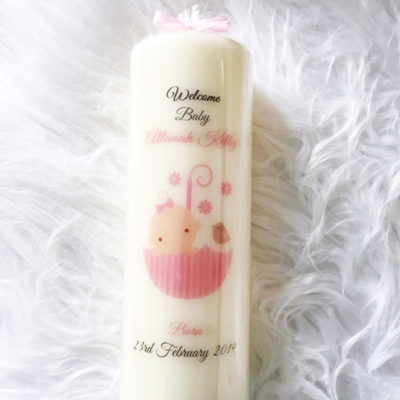 Personalised New Baby Candle Clare