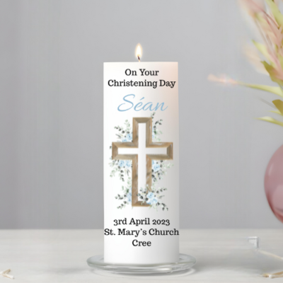 Personalised Christening Candles, Clare, Ireland