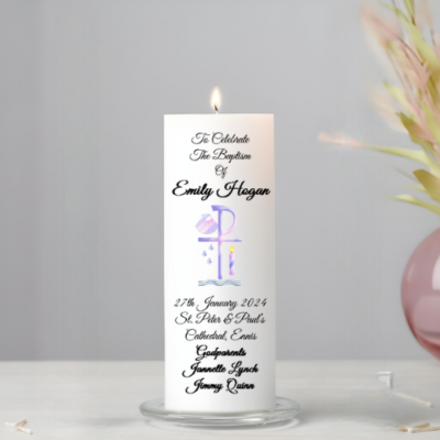 Personalised Christening Candles, Clare, Ireland